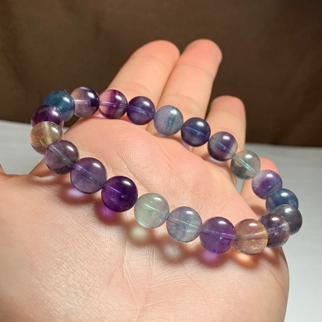 12.透明度高☆美グラデーションフローライト・ブレスレット