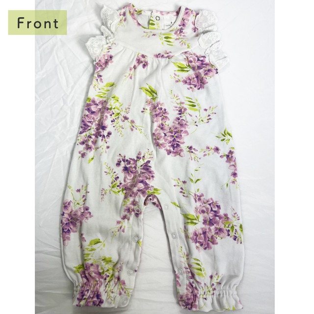 【Laura Ashley】ロンパース（レース付・ボタニカル柄）お出かけ　出産祝い　おしゃれコーデ