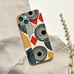 受注生産 iPhoneケース 同心円と赤い菱形のタリスマン｜幾何学シンボル TALM027A