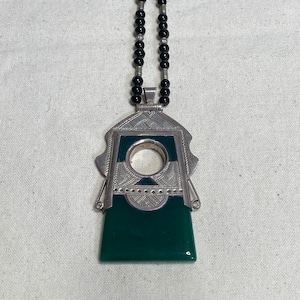 Tuareg Green stone & Silver Necklace