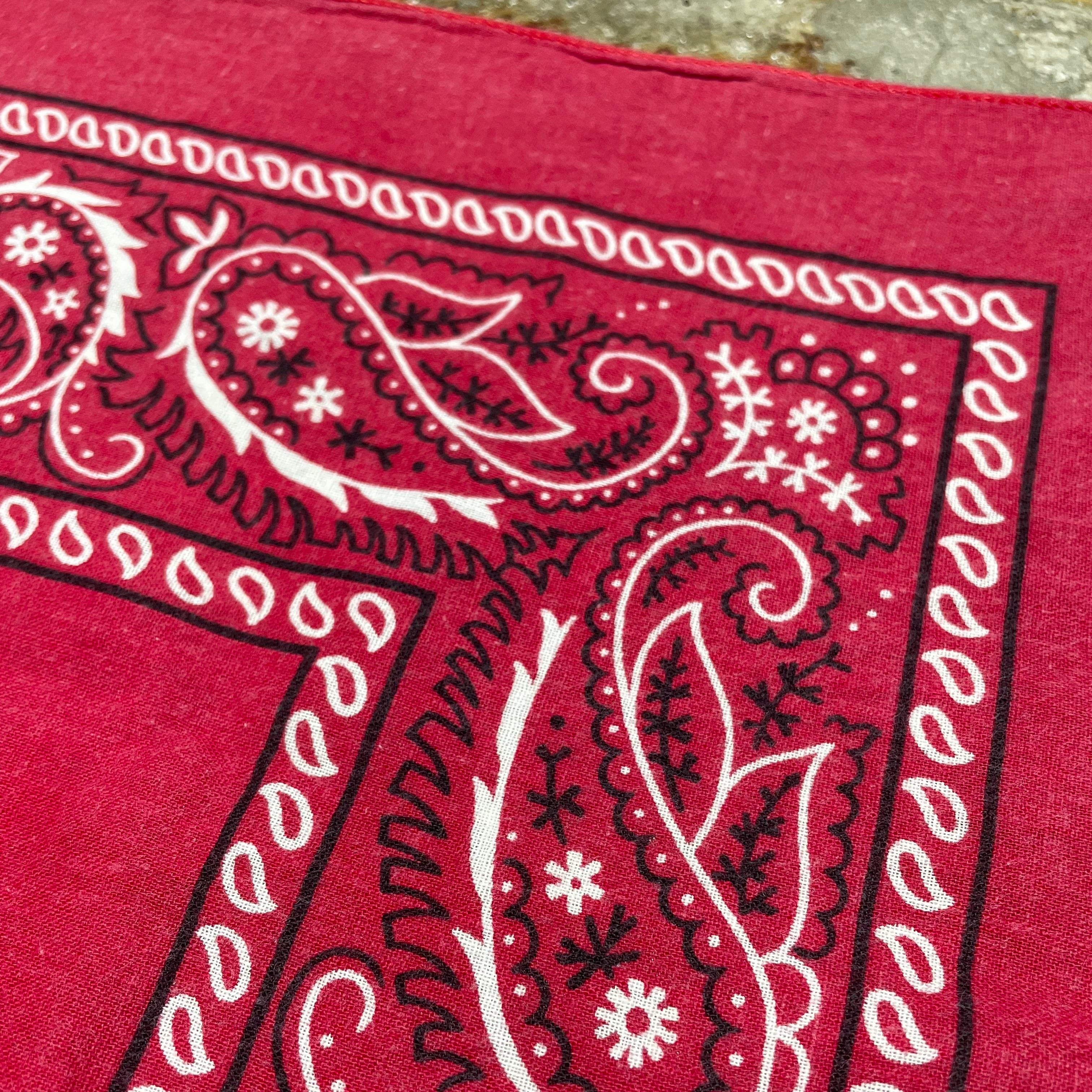 1980-1990s Cotton Paisley Bandana made in USA CRAFTED WITH PRIDE