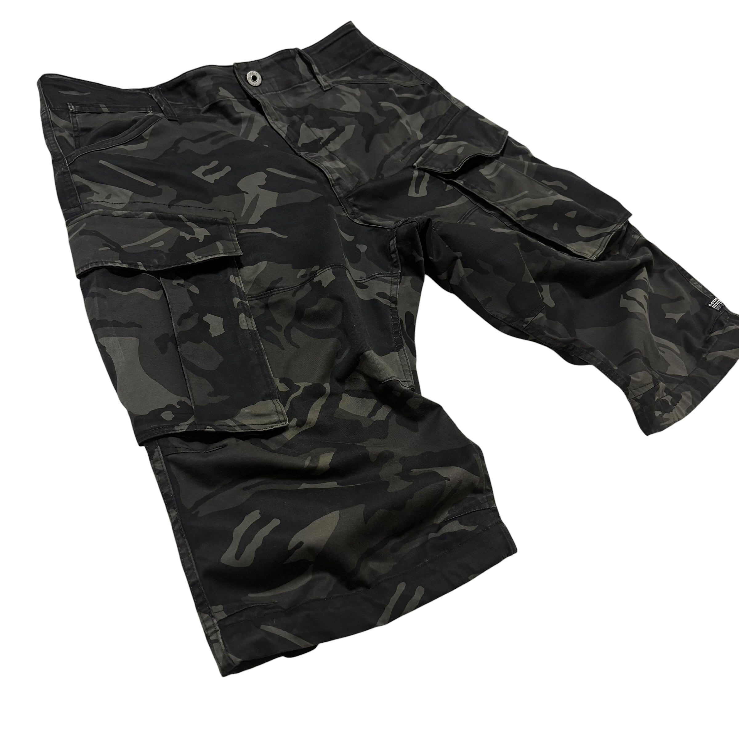 古着 ジースターロウ G-STAR RAW カーゴ ハーフパンツ 迷彩柄 カモフラ