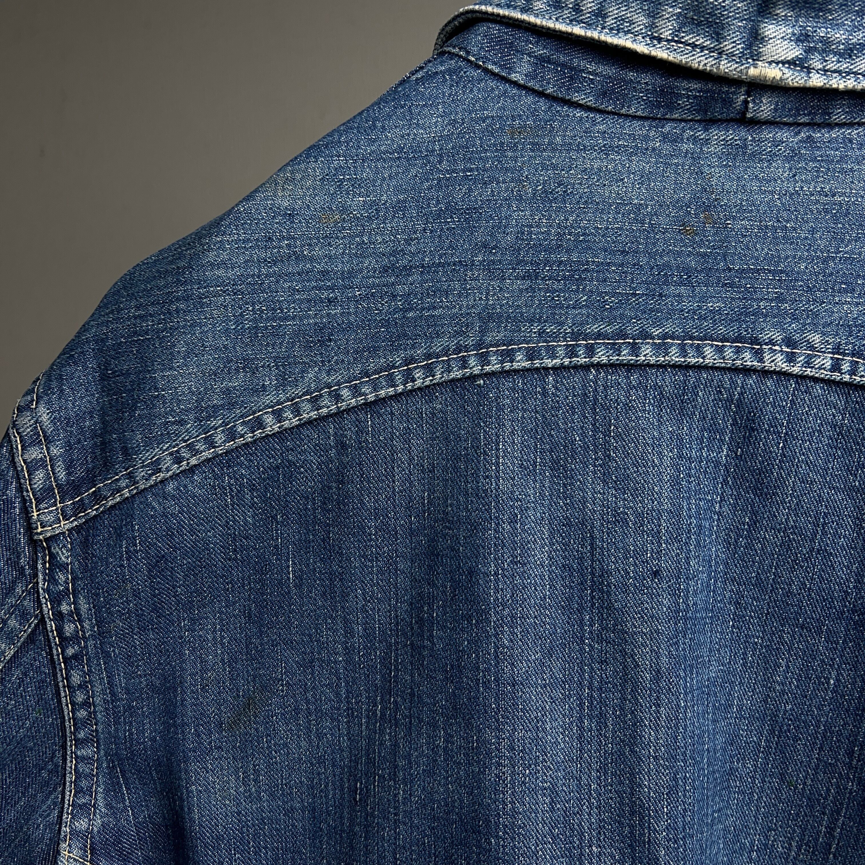 ローバックス　デニムジャケット　60's　身幅57cm着丈57cm 1960's SEARS ROEBUCKS Pleats Denim Jacket 60年代 シアーズ ロー