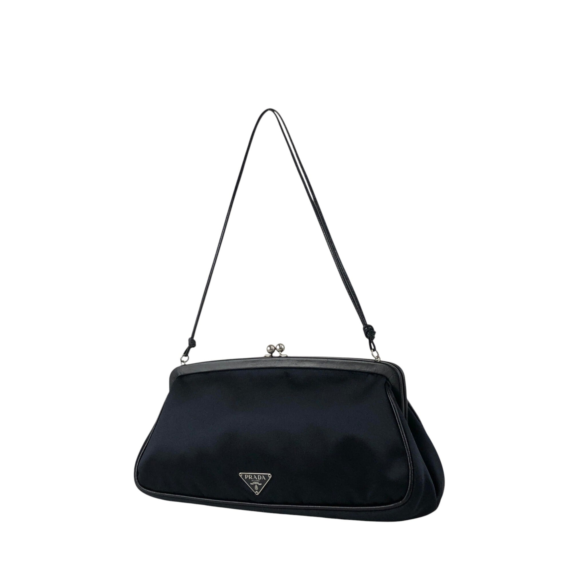 PRADA プラダ   ハンドバッグ ブラック トライアングルロゴ ナイロン ミニボストン vkstir PRADA プラダ ハンドバッグ ブラック トライアングルロゴ ナイロン