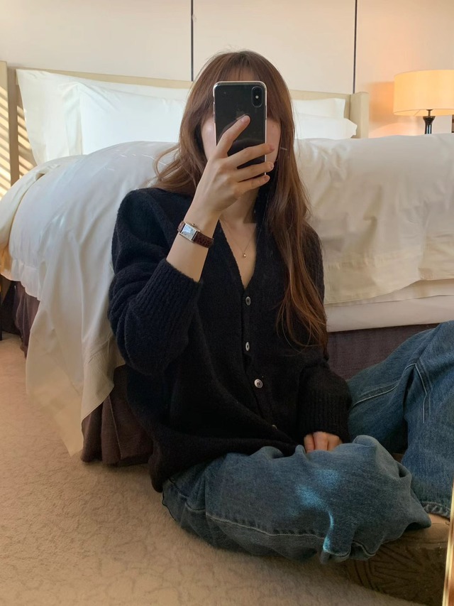 (予約) ounce / Bokashi wool boucle cardigan 2color