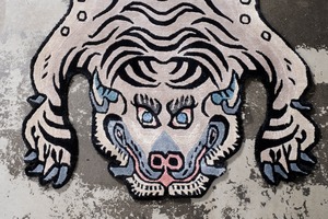 Tibetan Tiger Rug 《Sサイズ•シルク・パールホワイト082》チベタンタイガーラグ