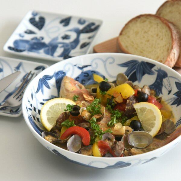 【natural69】【波佐見焼】【染付古波佐見】 染付古波佐見　盛鉢　ナチュラルロック　SOMETSUKE KOHASAMI