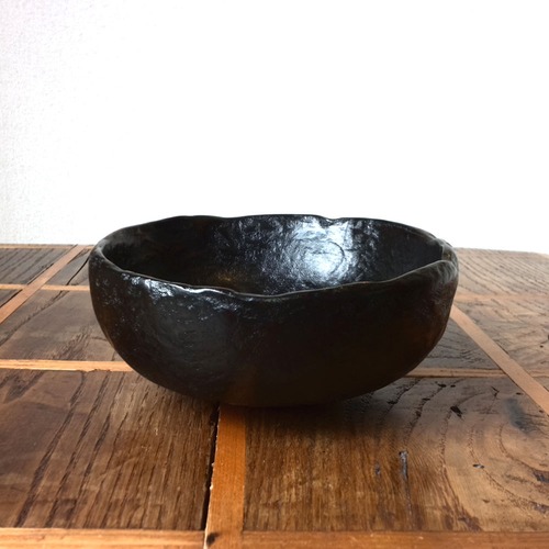 拭き漆4.5寸欅古び丸鉢