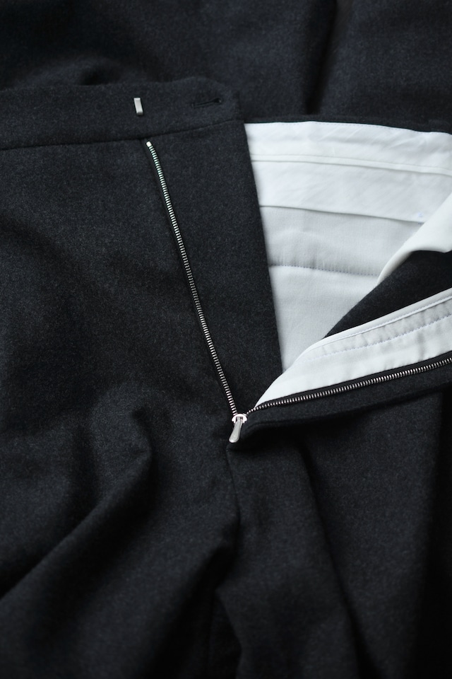 A.PRESSE / Wool Flannel Wide Trousers (Charcoal)