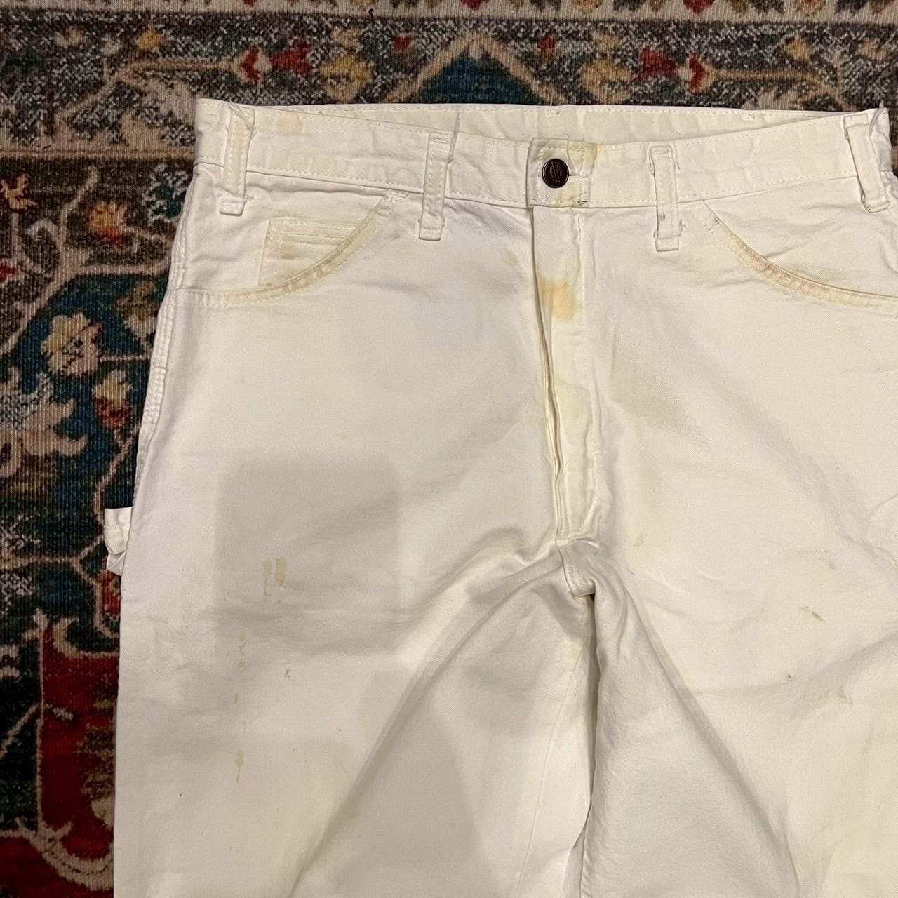 80s〜 Dickies ペインターパンツ ワークパンツ ホワイト ペイント W34