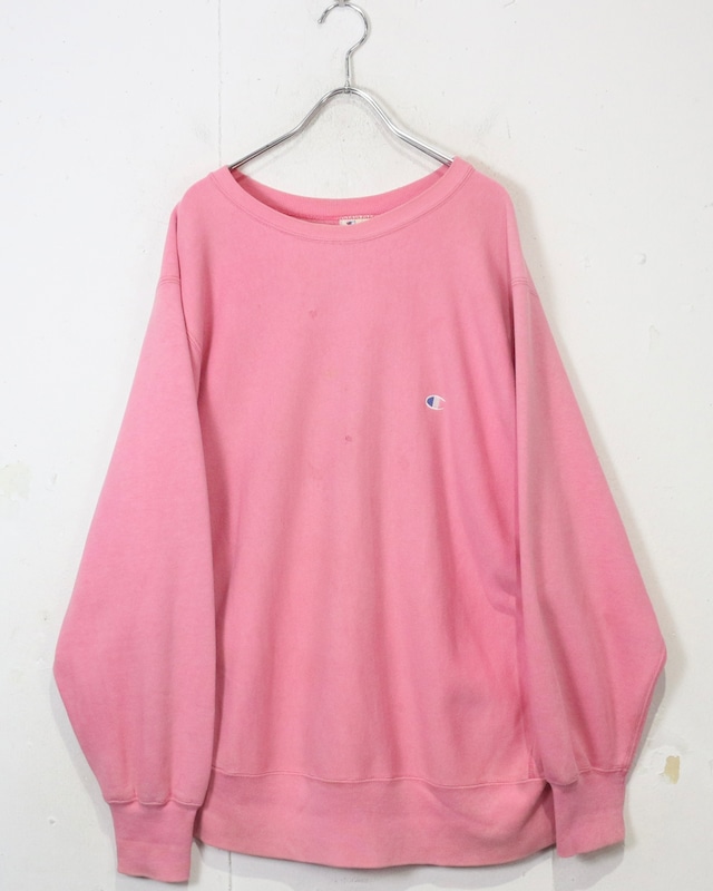 【Caka act2】80's “Champion”“Reverse Weave” Faded Pink Color Vintage Sweatshirt