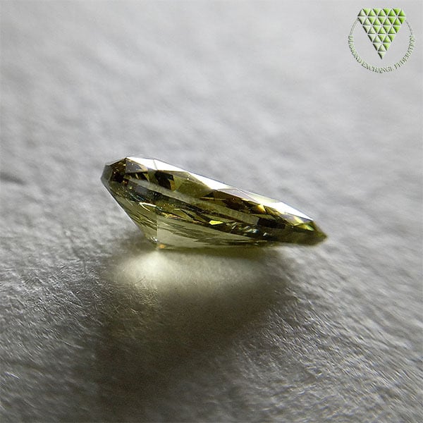 0.558 ct FANCY DARK GRAY YELLOWISH GREEN I1 CGL 天然 グリーン ダイヤモンド ルース ペアシェイプ |  DIAMOND EXCHANGE FEDERATION