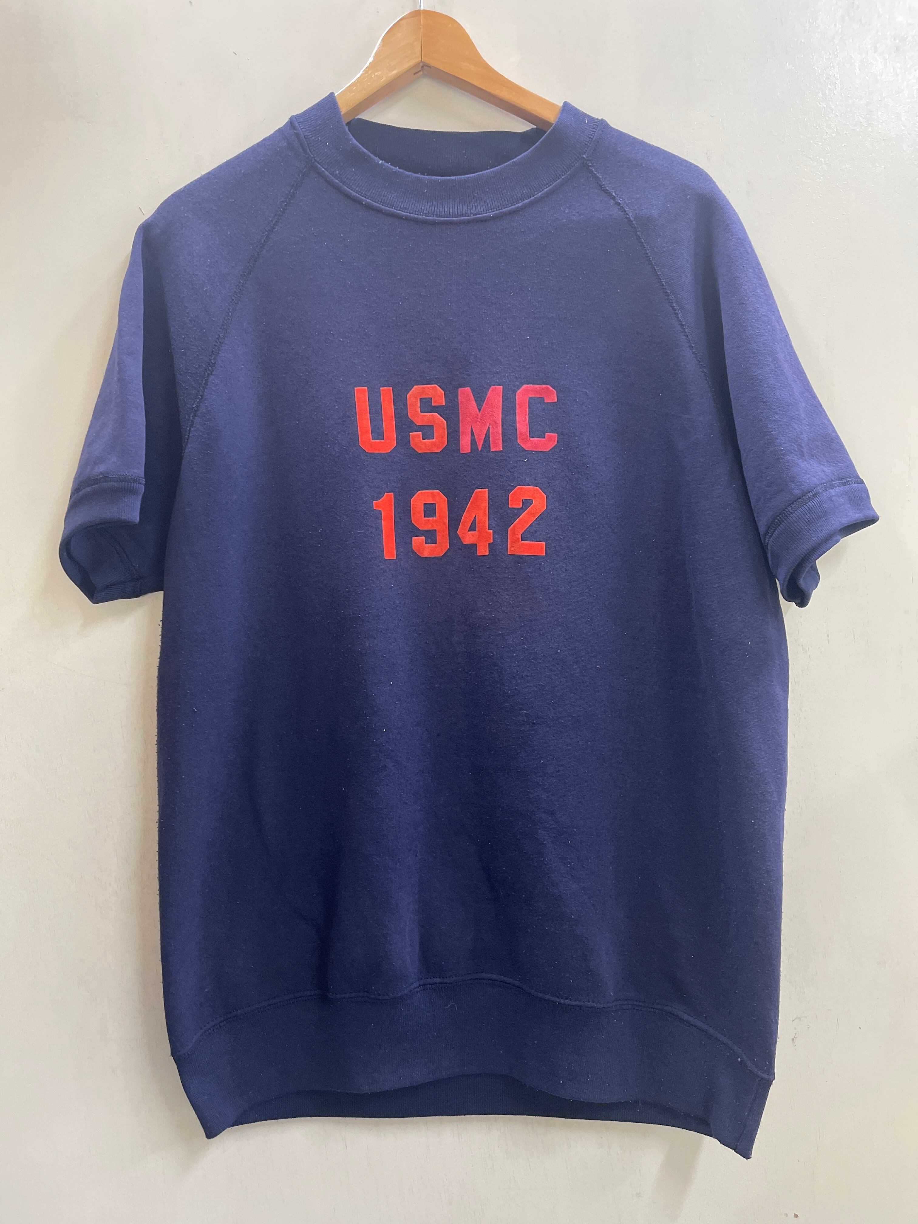 2142 L 紺 50s USA製 前V UNKNOWN SOLID SWEAT 50年代 ボロ