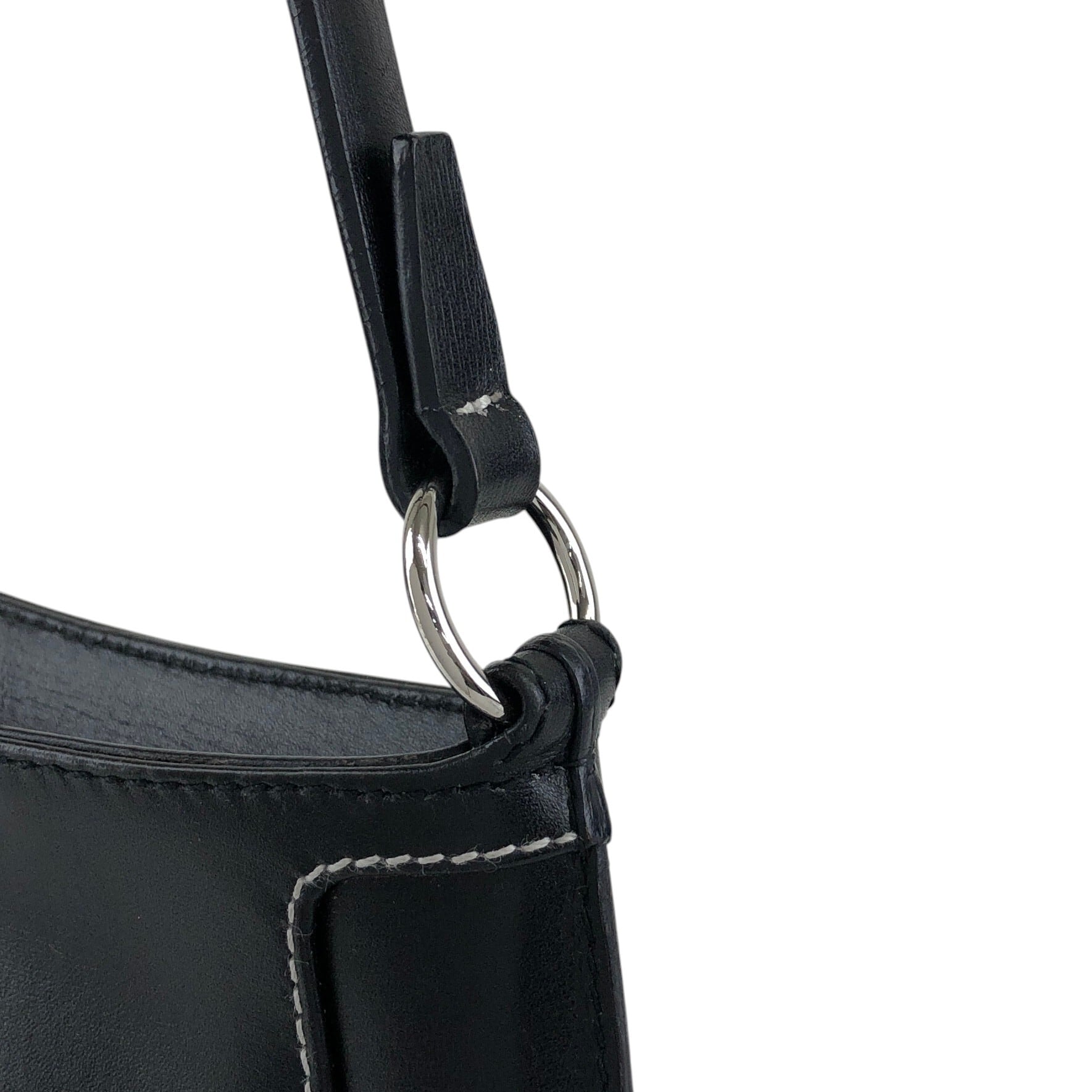 LOEWE ロエベ ハンドバッグ ブラック ロゴ サークルモチーフ レザー