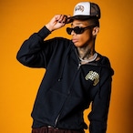 BLACK LETTER LOGO HEAVYWEIGHT ZIP HOODIE