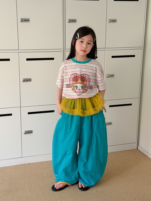 【KID】アングルドライビングストライプ半袖Tシャツ - 4