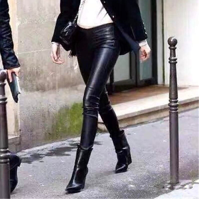 レディース ボトムス レザーパンツ 裏起毛 シンプル 無地 ロック お姉ギャル ベーシック コーデ ファッション セクシー Tsumugustore