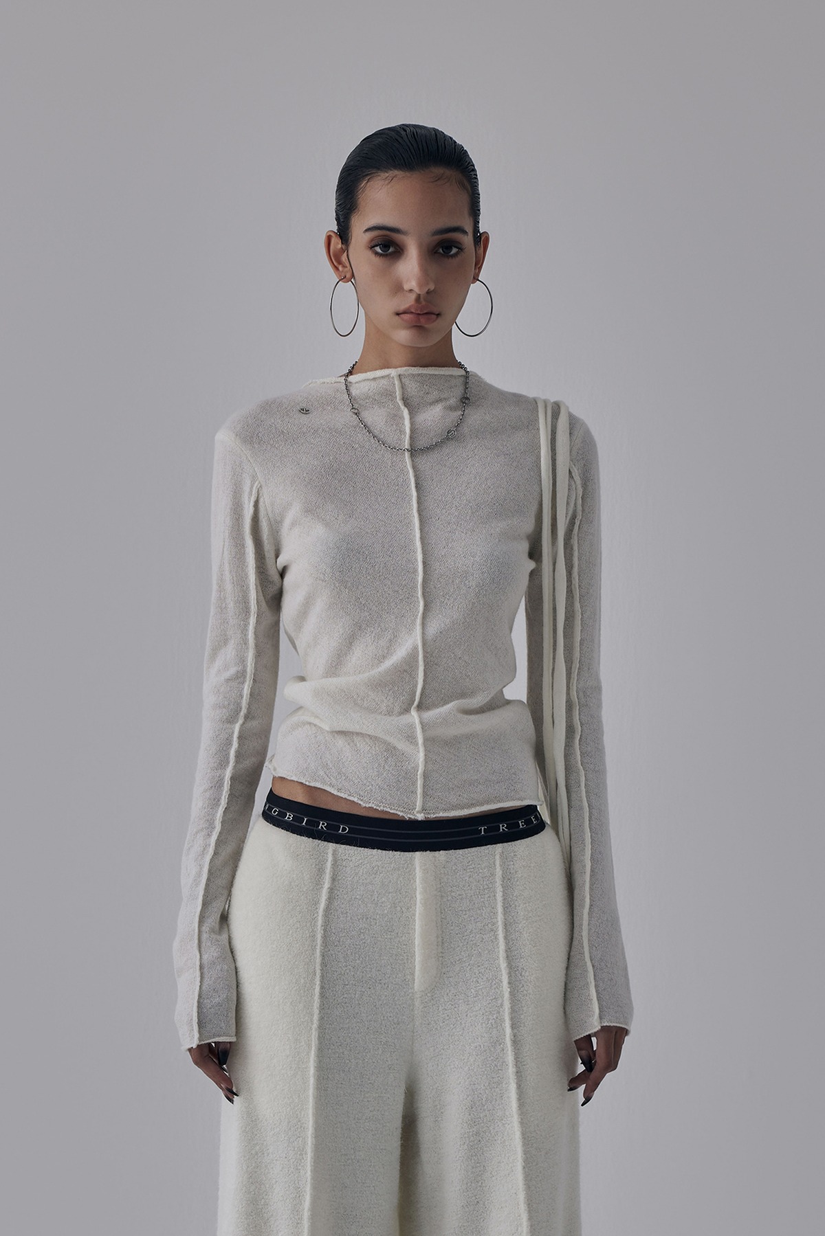 [TREEMINGBIRD] Alpaca String Pin Tuck Knit [ Ivory ] 正規品 韓国 ブランド 韓国通販 ...