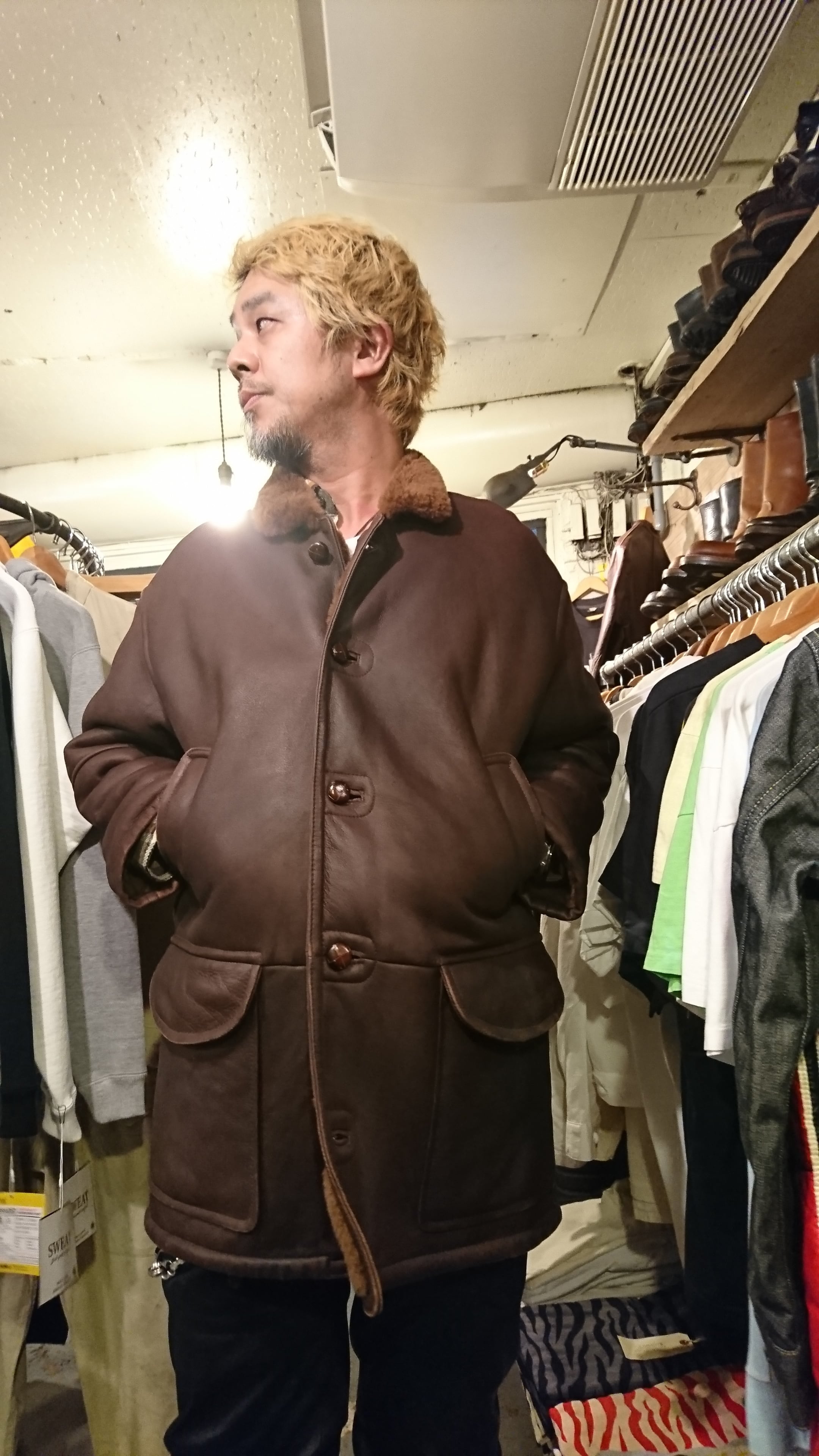 ROBERTCOMSTOCK VERAPELLE イタリア製ムートンレザーコート ヴィンテージ イタリア製 ムートン コート ROBERTCOMSTOCK