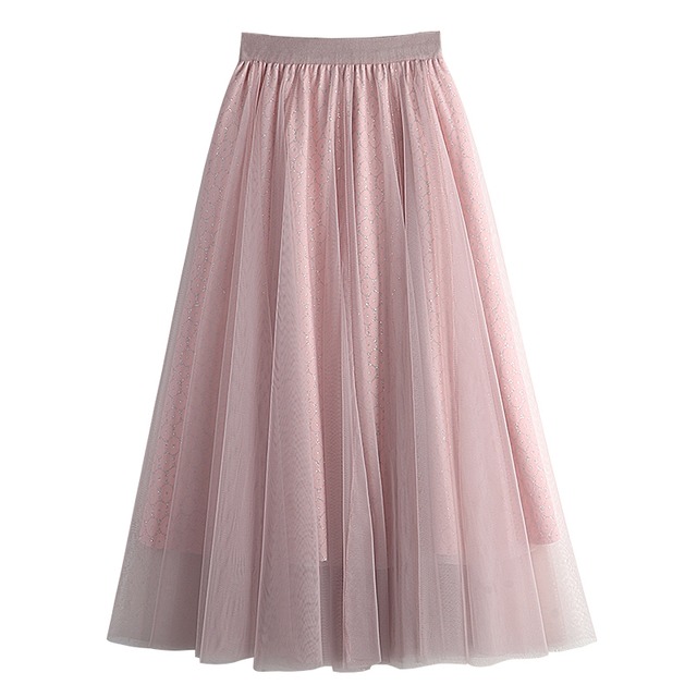 全4色/Layered design tulle skirt　B415