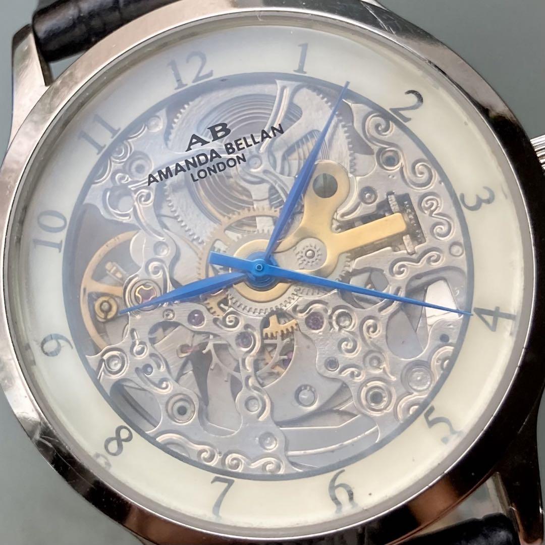 【即購入可】AMANDA BELLAN  LONDON 腕時計　ボルドー　レザーレディース腕時計