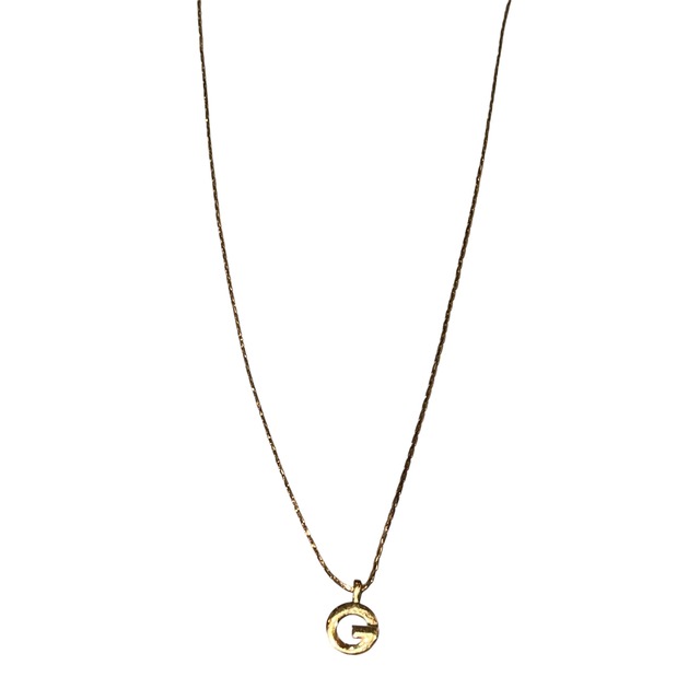 vintage GIVENCHY small " G " pendant metal necklace