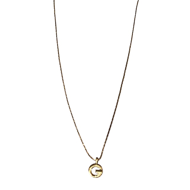vintage GIVENCHY small " G " pendant metal necklace