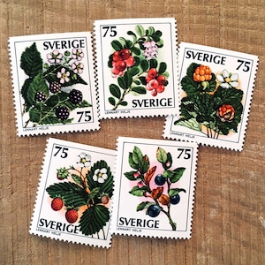 切手（未使用）「ワイルドベリー - ５種セット（1977）」