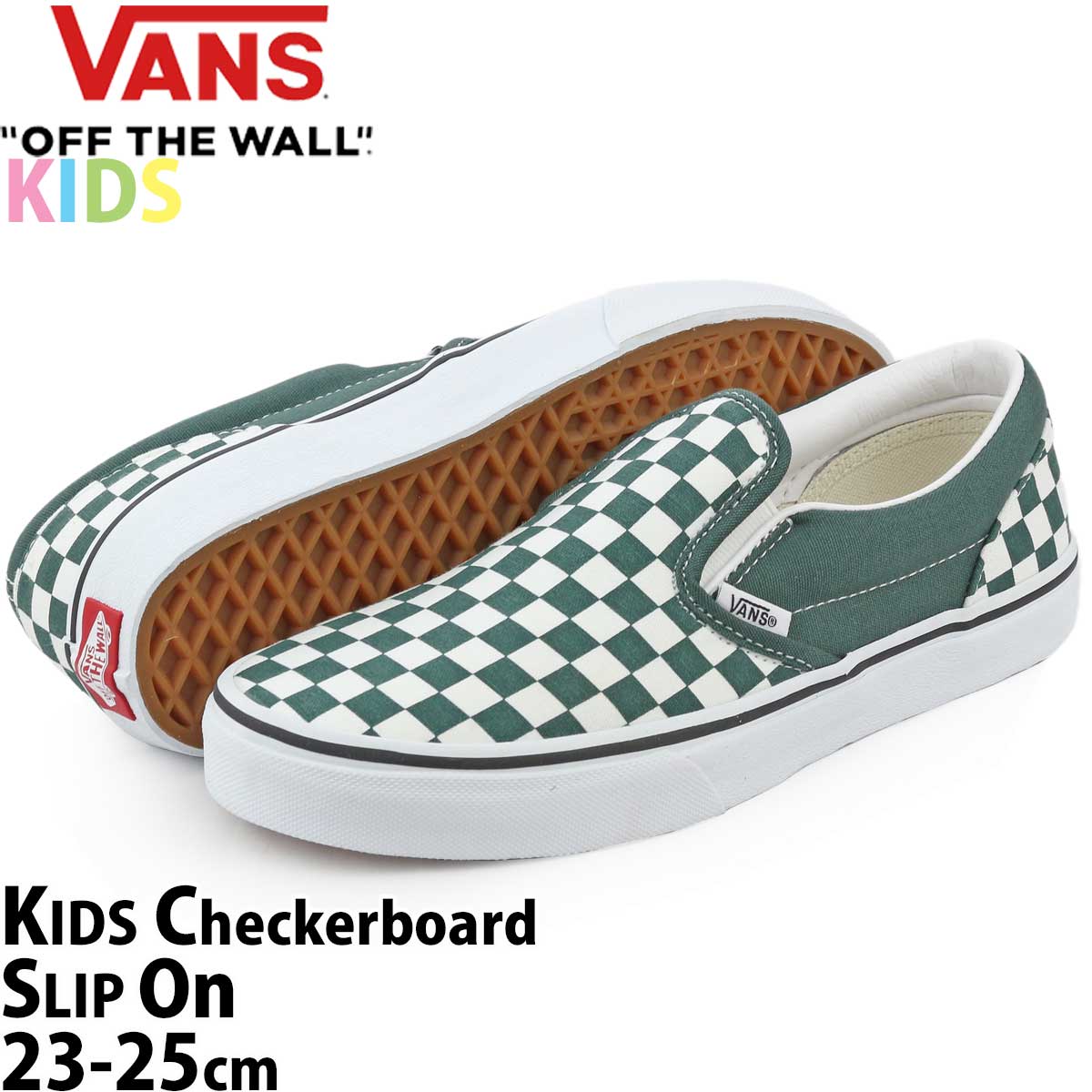 バンズ キッズ スリッポン 23-25cm Vans Checkerboard Classic Slip