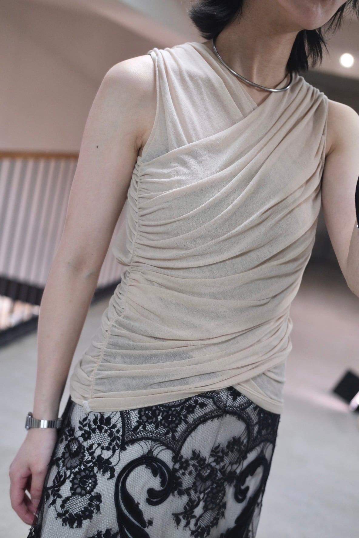 トップス FETICO FLOWER PRINT GATHERED TOP FETICO(フェティコ)のFLOWER PRINT GATHERED TOPの通販｜PALETTE art
