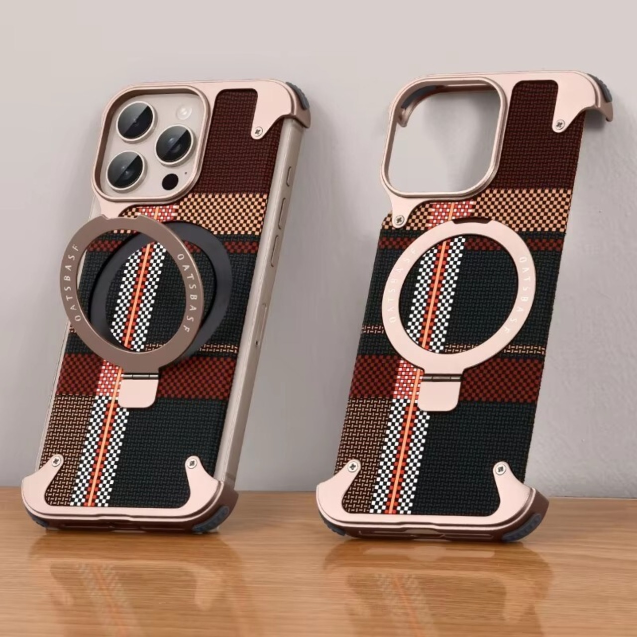 ◆iPhone 16/Pro/Pro Max◆ Carbon Fiber Texture Metal Phone Case / カーボンファイバー テクスチャー メタル スマホケース