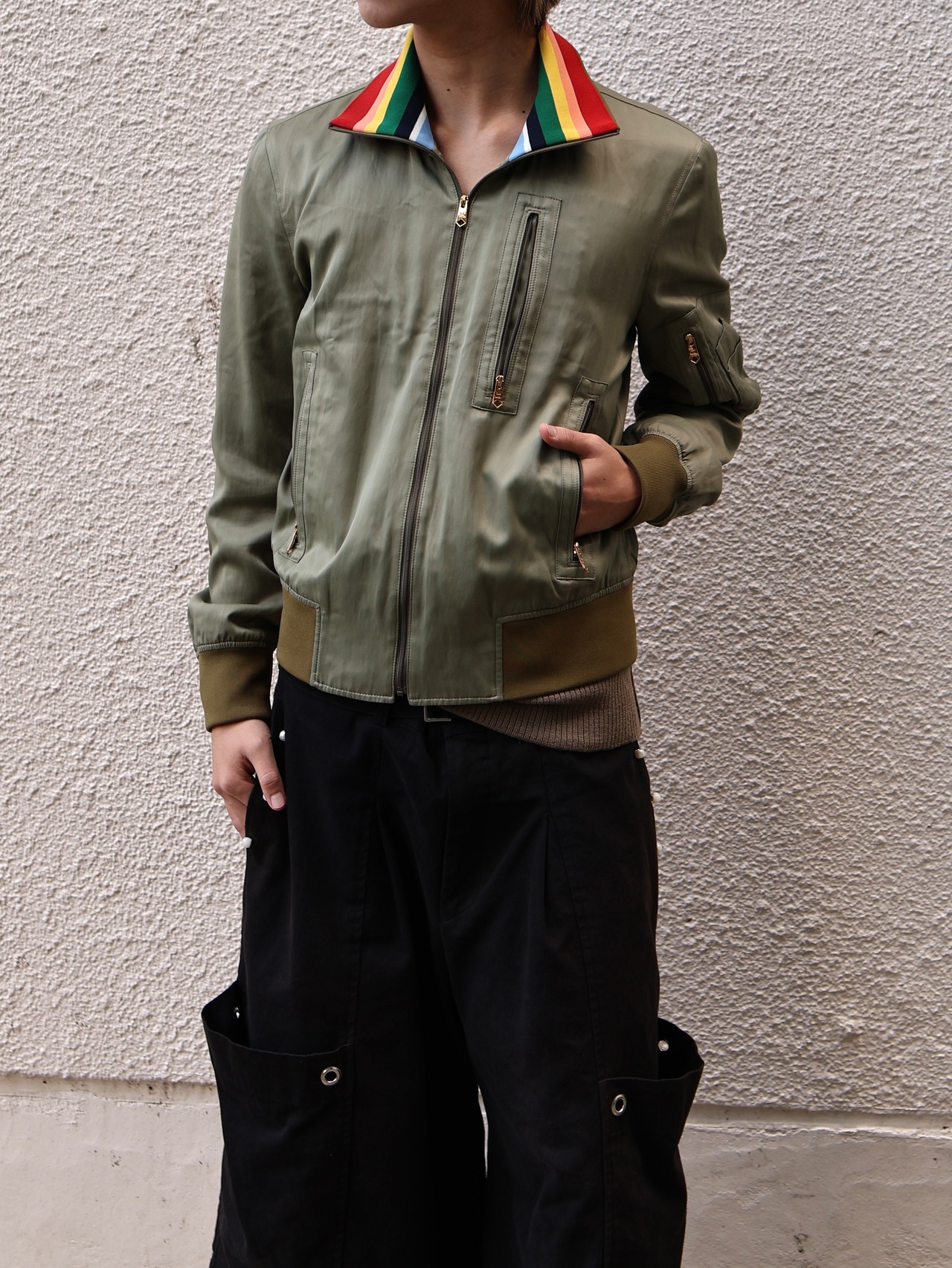 【paul smith】coloring stand collar blouson