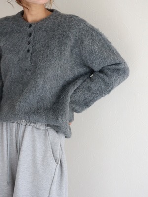 先) curly Knit pullover (gray)