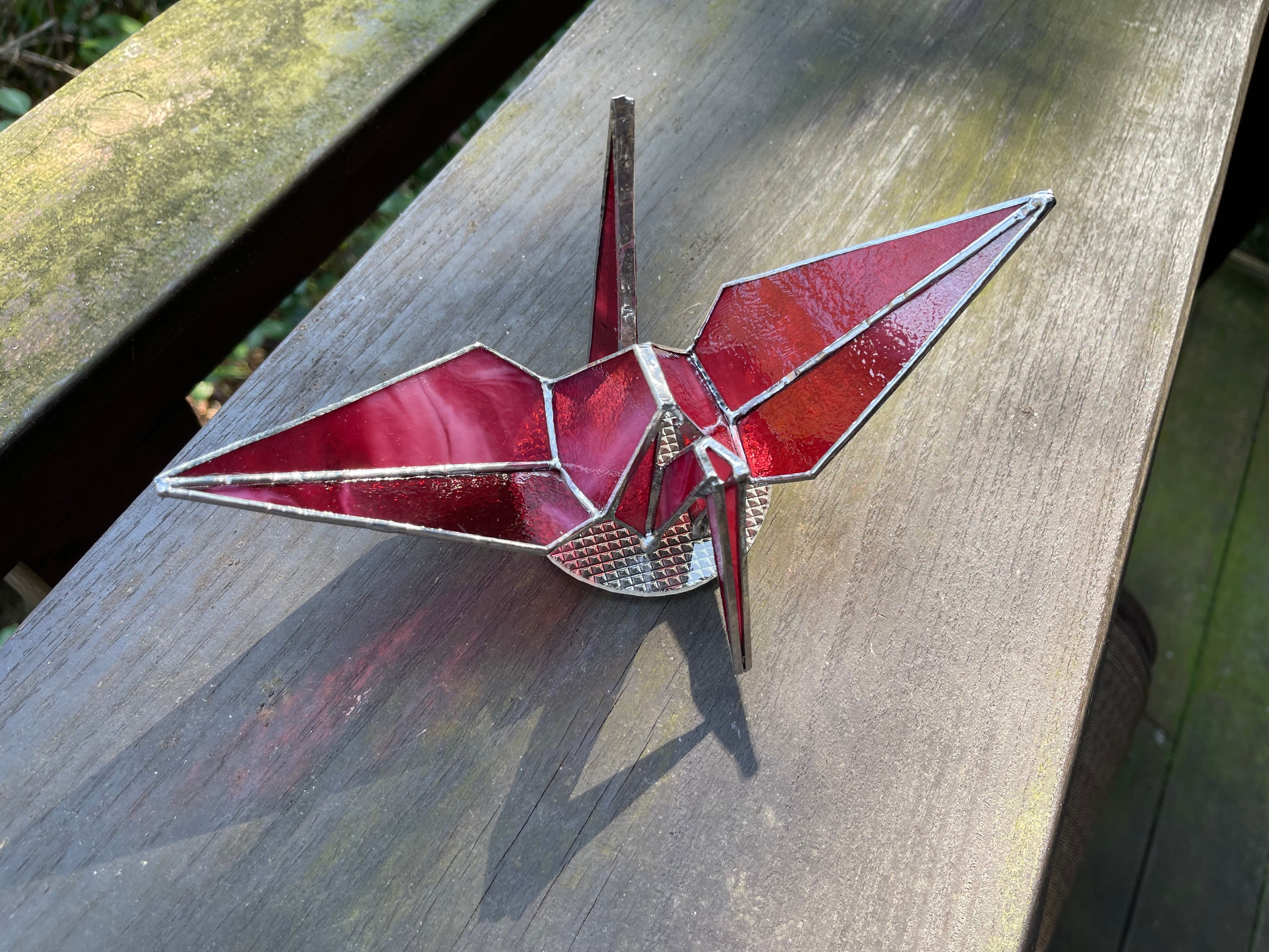 限定品】折り鶴（ガラスのアート作品） 03010002 | ステンド