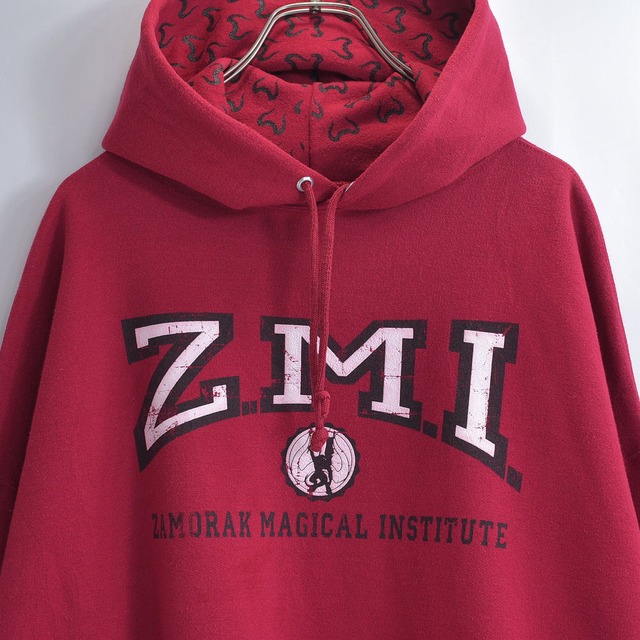 00's～ JERZEES ジャージーズ プリント スウェット パーカー ワイン ヴィンテージ ビンテージ 古着 メンズ2XL