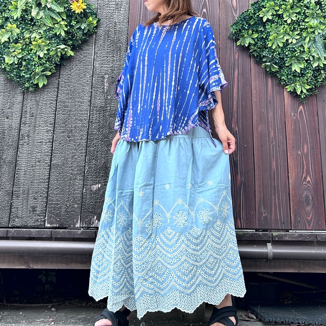 タイダイシャーリングポンチョ