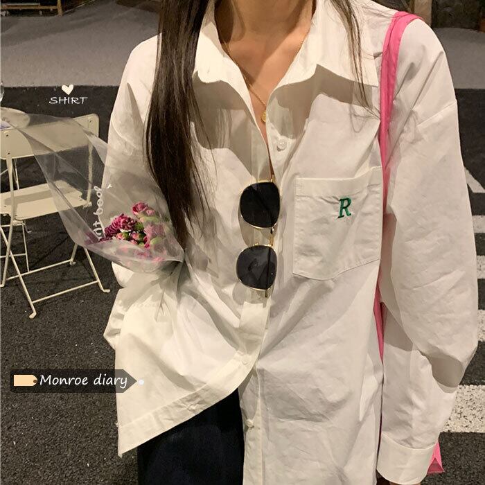 ホワイトシャツ 薄手ジャケット スプリングサマートップス ロング 春物 夏物 モンロー93018615248