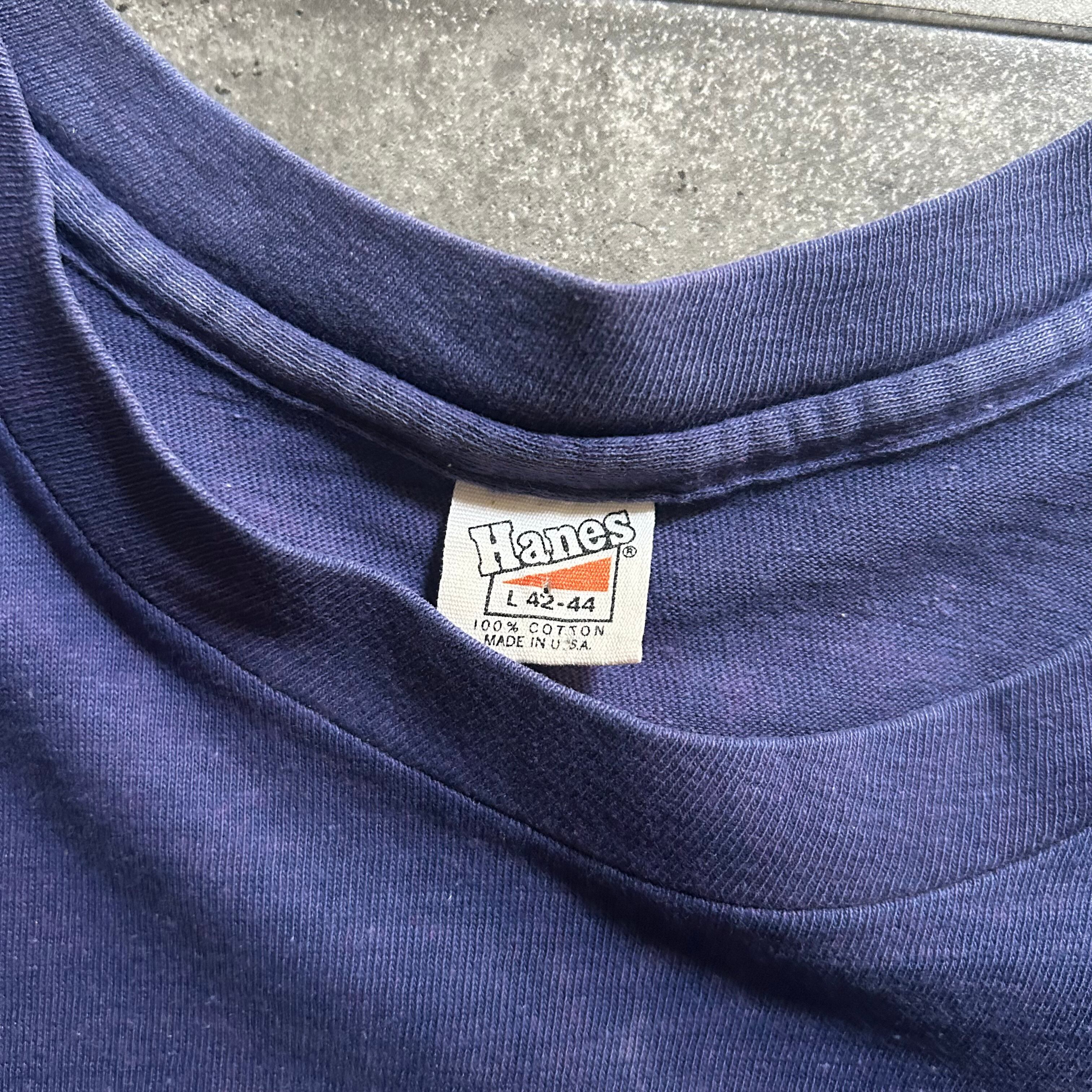 70s hanes ヘインズ tシャツ USA製 L ネイビー 三角タグ | 東京準備室
