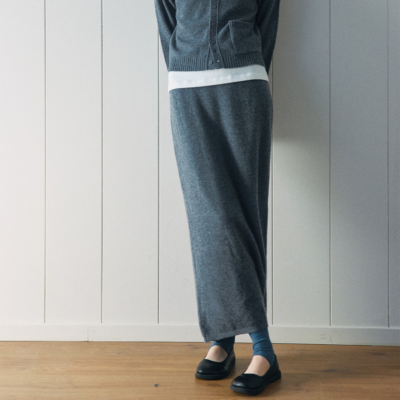 Soft Knit Long Skirt T3876