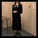 【予約】ladies dress レディース ワンピース エレガント 棒襟 ロングワンピース ブラック