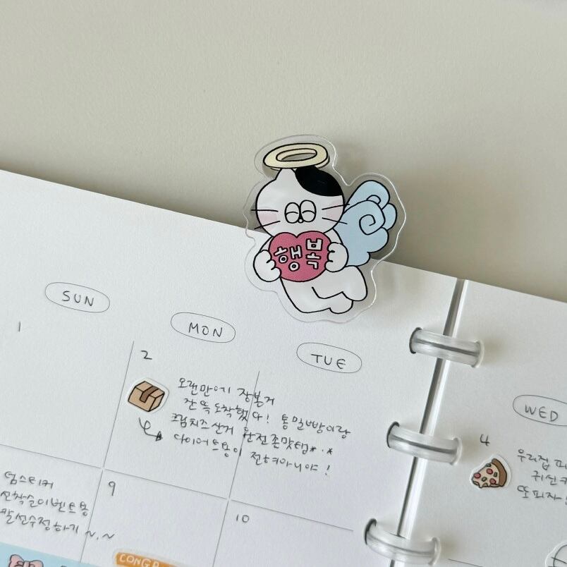 KEYKEYMADE】アクリルクリップ（웃어요 / 천사키키） | 韓国文具・雑貨
