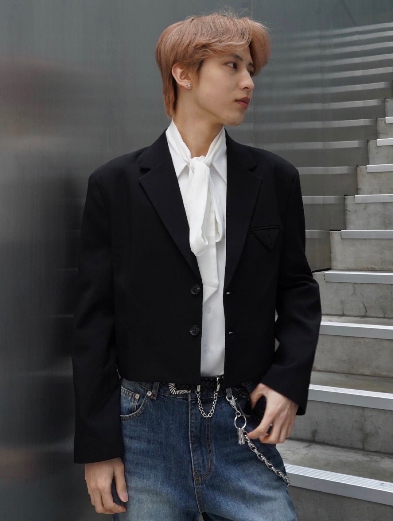 美*ア様 【ALUDE SELECT】line short jacket set ALUDE SELECT】line short jacket set up(2color) | 【ALUDE】韓国