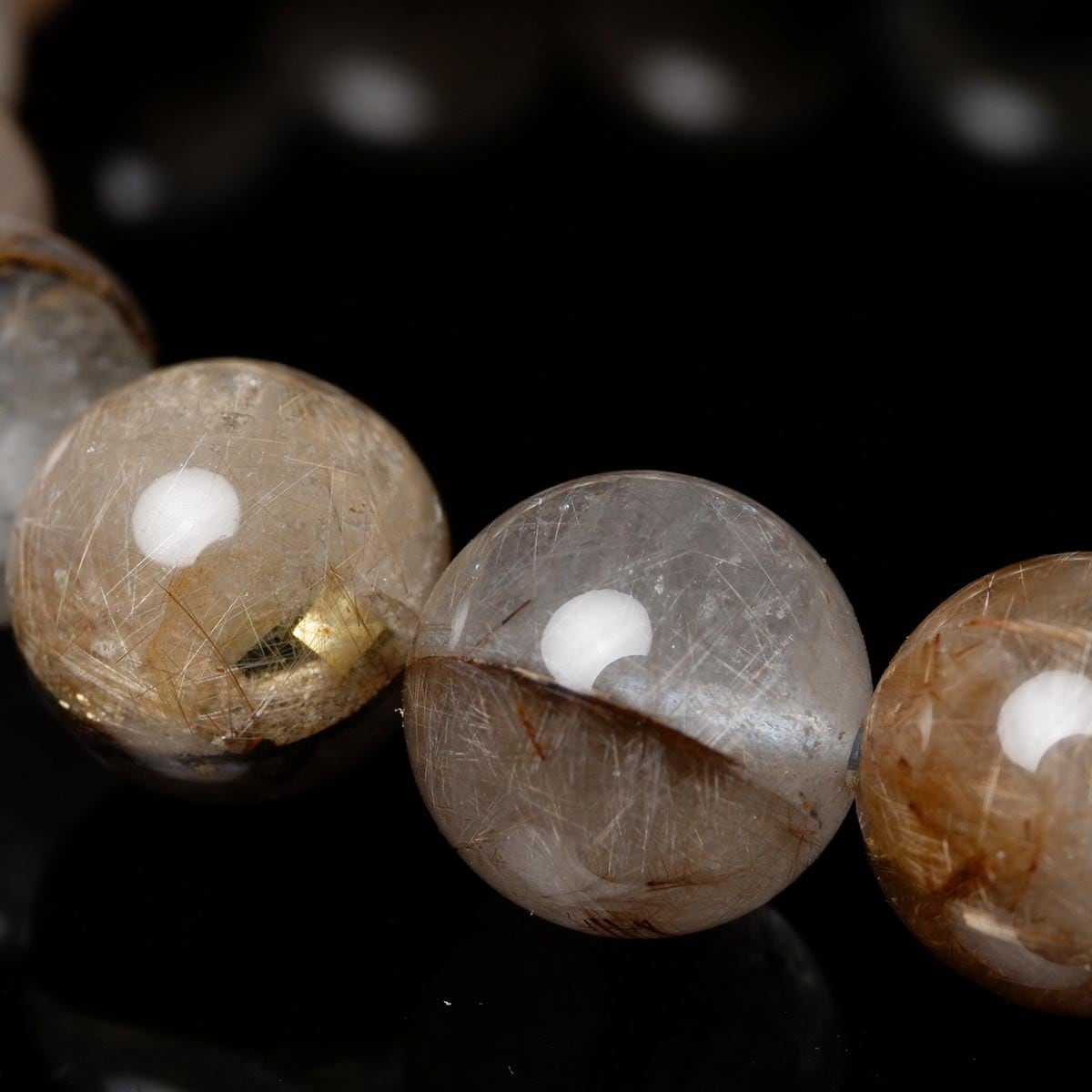 プラチナルチルクォーツ ブレスレット 11mm 一点物 メール便送料無料 [M便 1/10] 111-29776