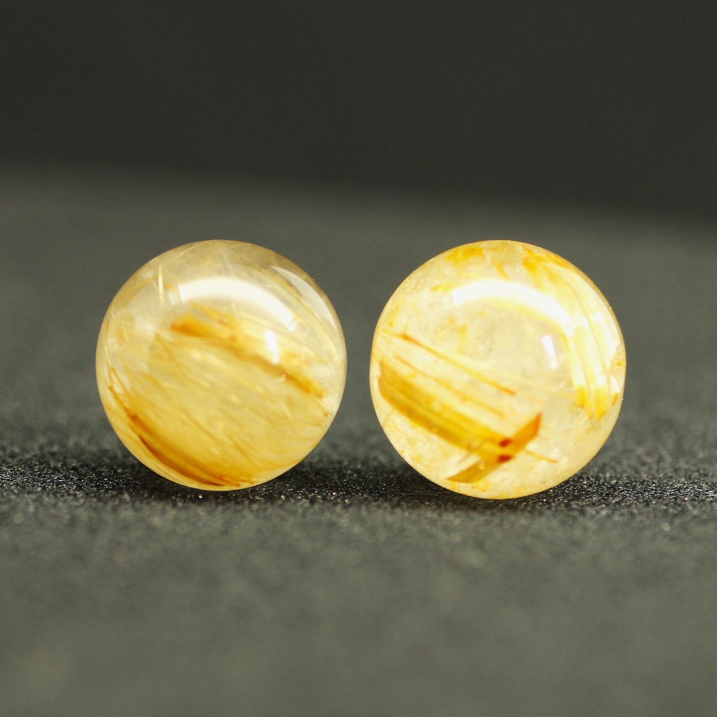 独特な表情が見られる タイチンルチル 13ミリ 金針入り水晶 粒売り