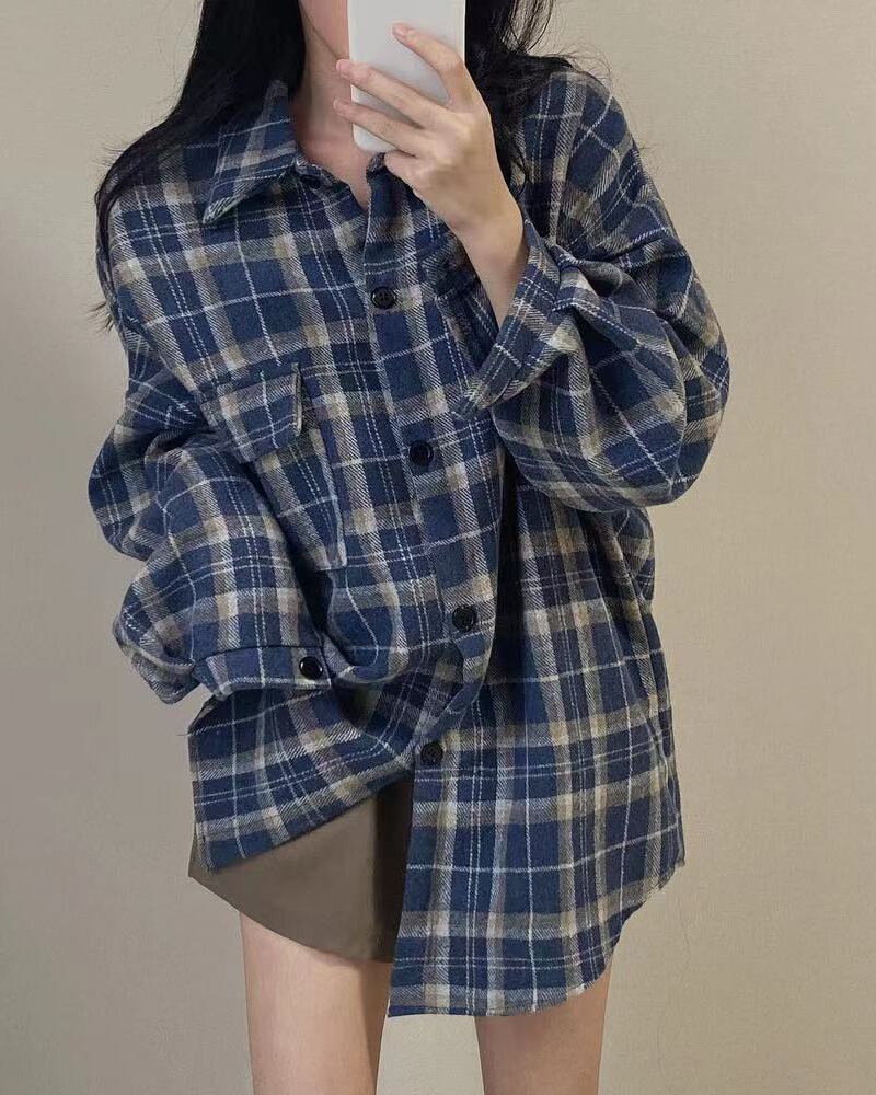 チェックシャツ V4542