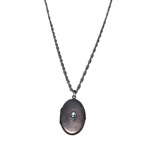 vintage silver rocket pendant necklace set with rhinestone