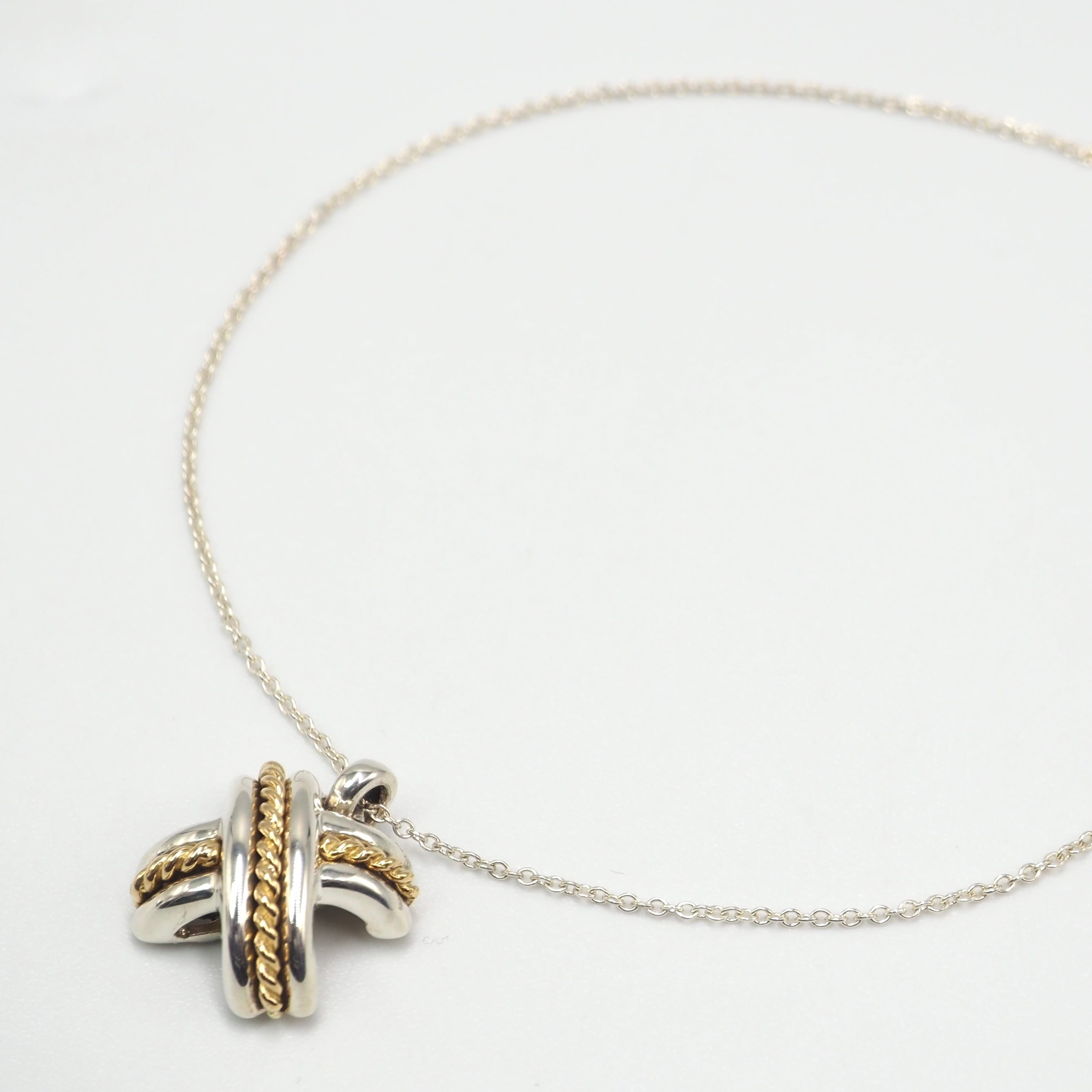 3/9掲載 Tiffany&Co. シグネチャーコンビ ネックレス シルバー925 K18 ティファニー