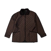 激レア / イタリア製 ポーシャル Poushal ワールド社 襟花柄 玉虫風カラー キルティングジャケット 46 /ブラウン系