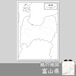 富山県の紙の白地図