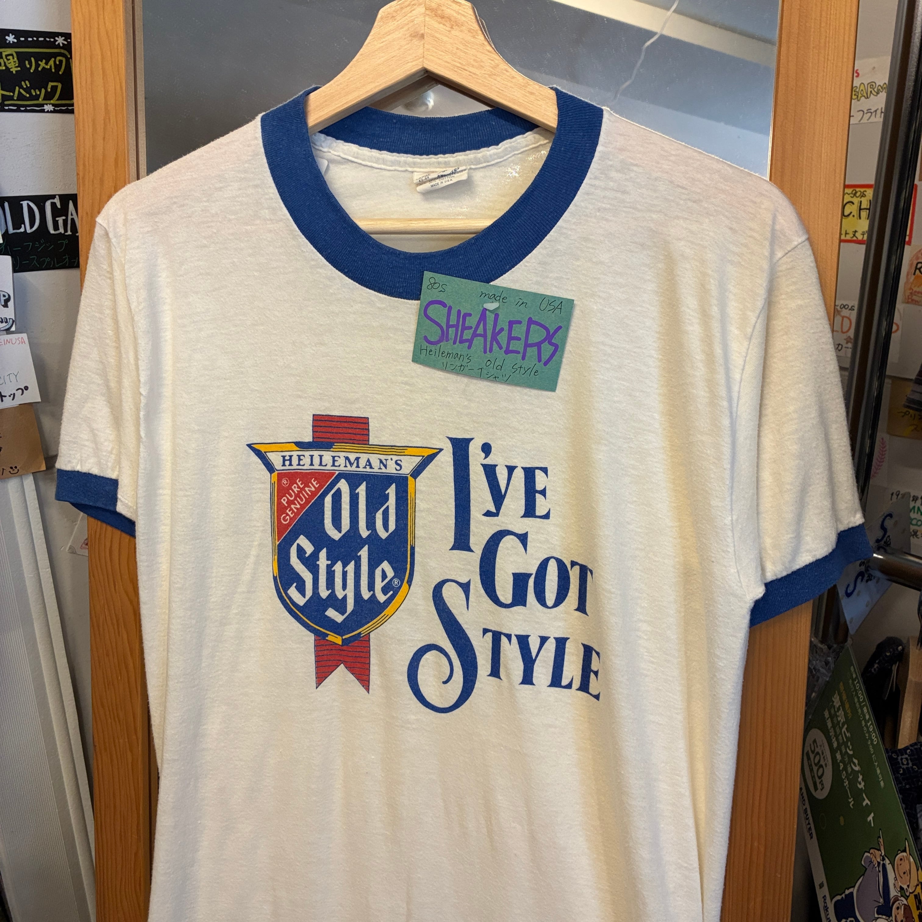 80s Made in USA SHEAKERS Heileman's Old Style リンガーTシャツ AKB